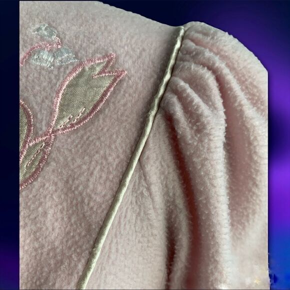 Vintage Christian Dior pink embroidered robe front zipper XS-S - Picture 5 of 12